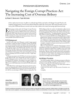 Navigating the Foreign Corrupt Practices Act:The Increasing Cost of