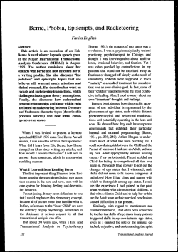 1996: Berne, Phobia, Episcripts, and Racketeering