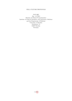 CELL CULTURE PROTOCOLS NAN QIN Jan., 13, 2014 Division of