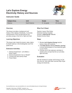 Let`s Explore Energy Electricity History and Sources