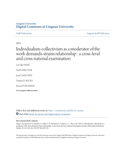 Individualism-collectivism as a moderator of the work demands
