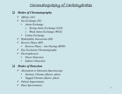 Chromatography Of Carbohydrates