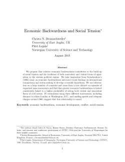 Economic Backwardness and Social Tension!