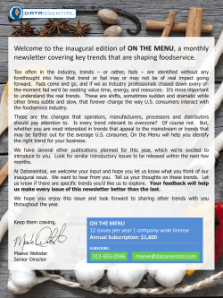 ON THE MENU - DataSsential