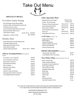 Take Out Menu - twosisterscatering.net
