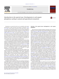Introduction to the special issue: Developments in soil organic