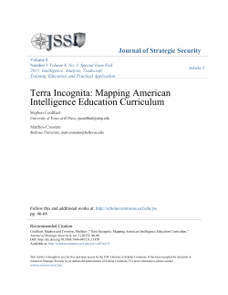 Terra Incognita: Mapping American Intelligence