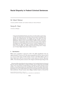 Racial Disparity in Federal Criminal Sentences M. Marit Rehavi