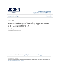 Issues in the Design of Formulary Apportionment in the Context of