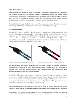 2 1. Soil Moisture Sensors Decagon Devices, Inc. provides a