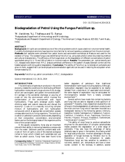 Biodegradation of Petrol Using the Fungus Penicillium sp.