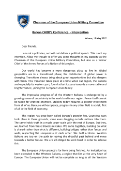 Balkan CHOD`s Conference - Intervention