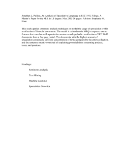 An Analysis of Speculative Language in SEC 10