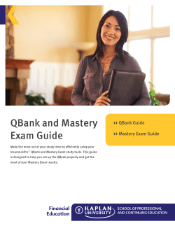 QBank and Mastery Exam Guide