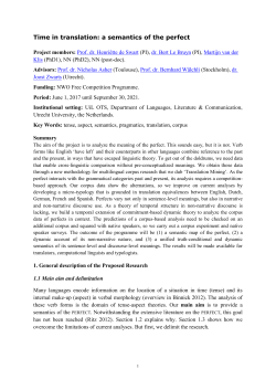 project description - Time in Translation