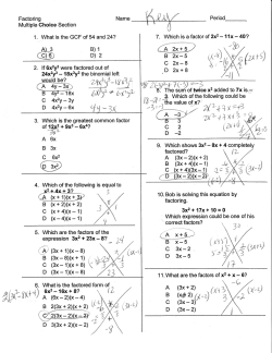 Factoring MC page 1 Key