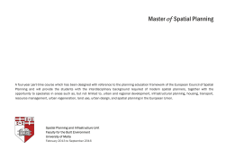 Master of Spatial Planning