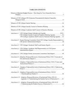 table of contents - University of Wisconsin Colleges