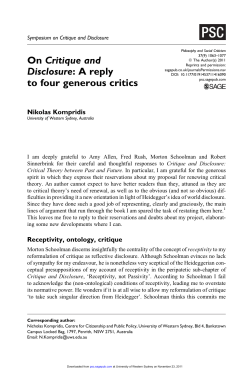 On Critique and Disclosure