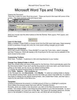 Microsoft Word Tips