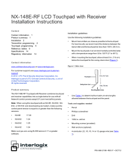 NX-148E-RF LCD Touchpad with Receiver Installation