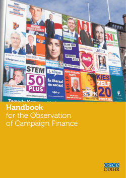 Handbook for the Observation of Campaign Finance