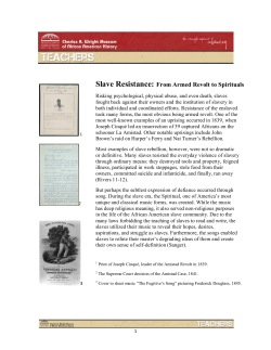Slave Resistance: From Armed Revolt to Spirituals