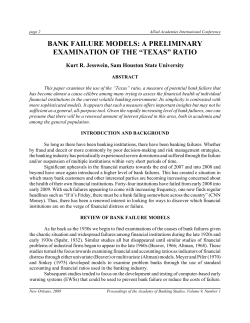 bank failure models: a preliminary examination of the
