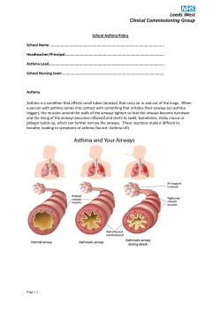 School Asthma Policy School Name