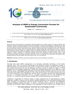Analysis of MSW to Energy Conversion Process for Sustainable