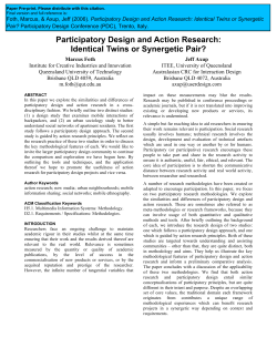 Participatory Design and Action Research: Identical Twins or