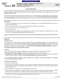 Documents to submit in support of the Application