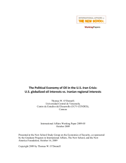 The Political Economy of Oil in the US-Iran Crisis