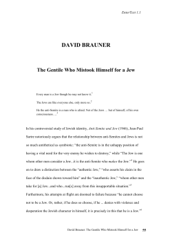 David Brauner: The Gentile Who Mistook Himself