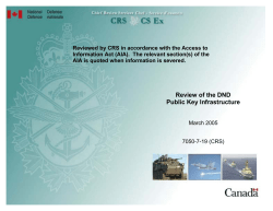 Review of the DND Public Key Infrastructure (PDF 1.0MB)
