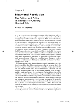 Bicameral Resolution: The Politics and Policy Implications of