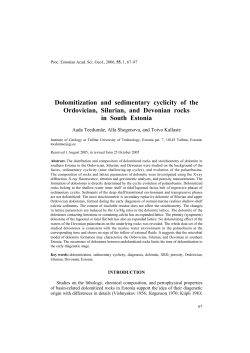 Dolomitization and sedimentary cyclicity of the Ordovician, Silurian