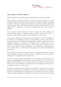 Inaugural Report to the Munich Conference, 1959