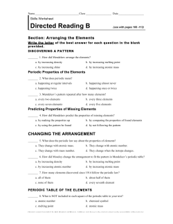 CHANGING THE ARRANGEMENT