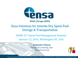 ENSA Solutions for Interim Dry Spent Fuel Storage and
