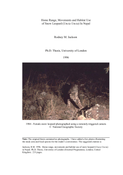 Home Range, Movements and Habitat Use of Snow Leopard in Nepal