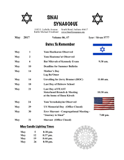 May 2017 - Sinai Synagogue
