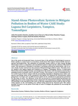 Stand-Alone Photovoltaic System to Mitigate Pollution in Bodies of