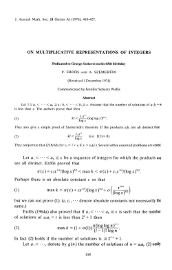 ON MULTIPLICATIVE REPRESENTATIONS OF INTEGERS kix
