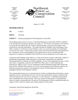 MEMORANDUM - Northwest Power and Conservation Council