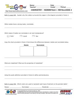chemistry &ndash; nonmetals + metalloids 2