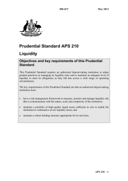 Prudential Standard APS 210 Liquidity
