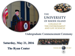 Saturday, May 21, 2016 The Ryan Center