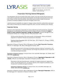 Preservation Planning