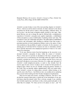 Aristotle`s Concept of Place